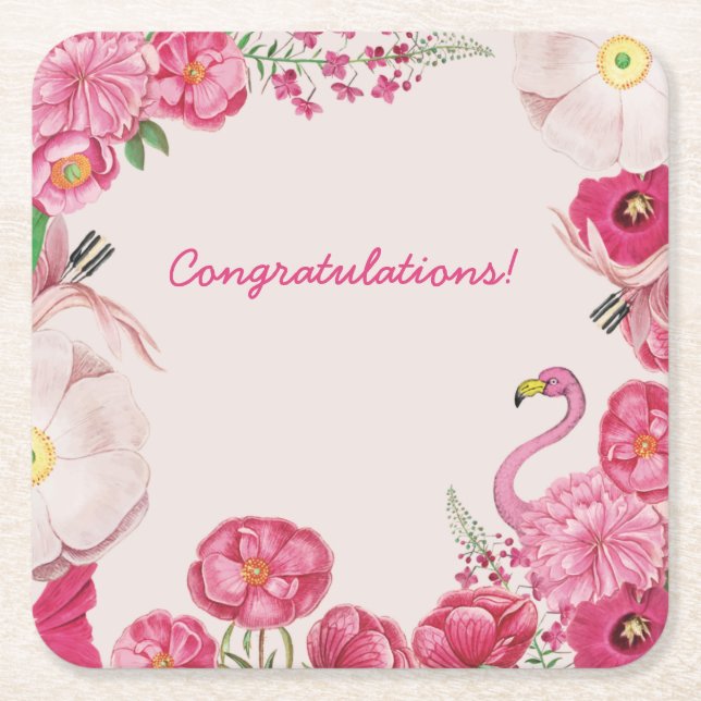 Anpassbare Blumenveranstaltung Rechteckiger Pappuntersetzer (Vorderseite)
