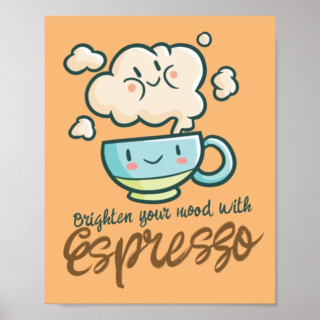 Anpassbare Brillante mit Espresso Poster (Vorne)