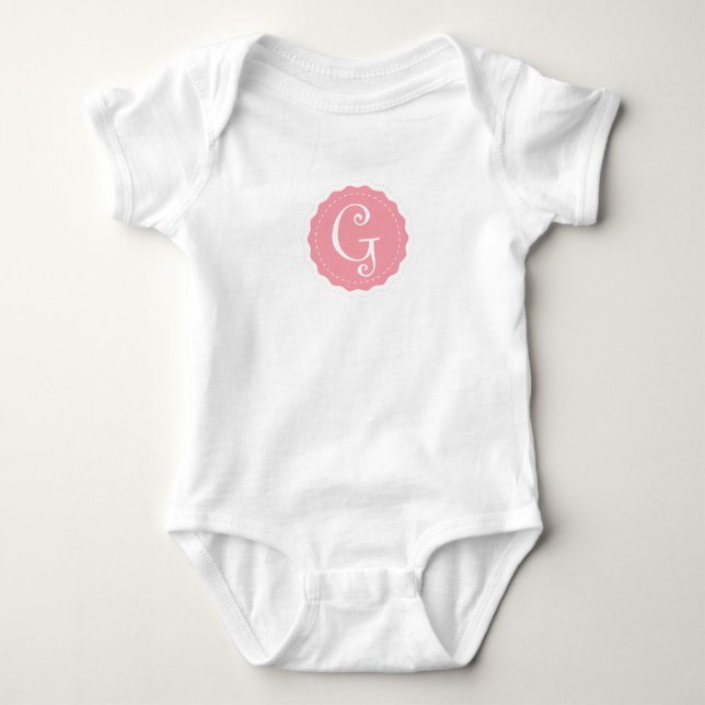 Anpassbare Buchstaben "G" Baby Strampler (Vorderseite)