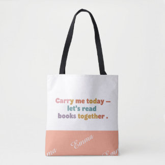 Anpassbare Buchtasche, Name hinzufügen, Farben änd Tasche