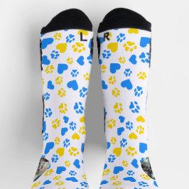 Anpassbare Cat Paw Print Socks mit Herz-Design Socken