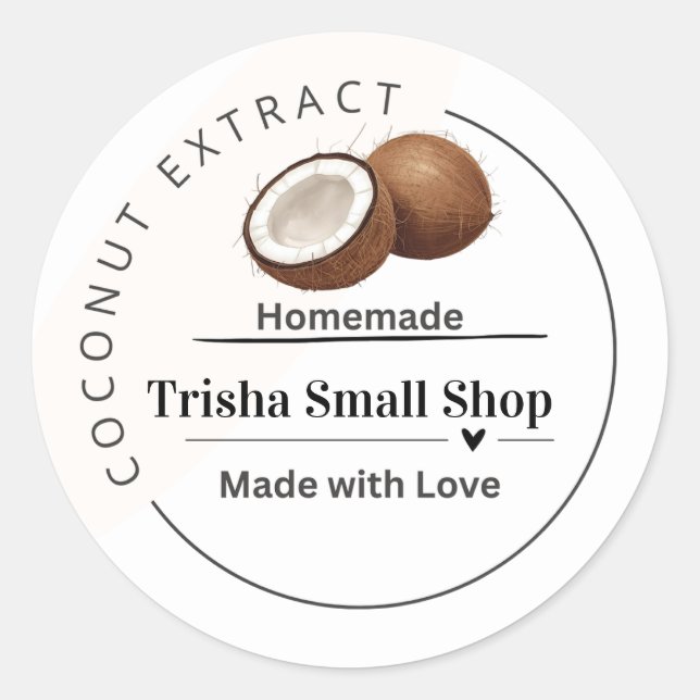 Anpassbare Coconut Extract-Beschriftung - Personal Runder Aufkleber (Vorderseite)