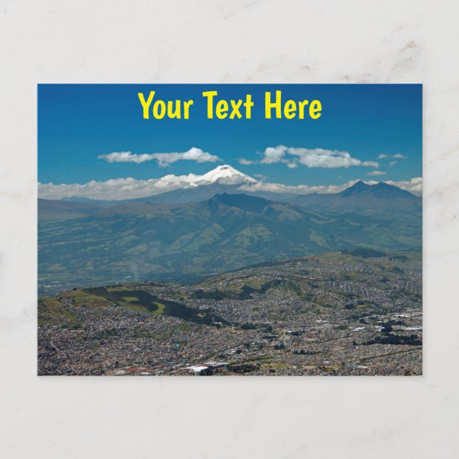 Anpassbare Cotopaxi & Quito Postkarte (Vorderseite)