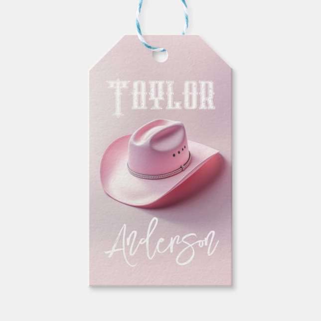 Anpassbare Cowgirl-Bachelorette Geschenkanhänger (Vorderseite)