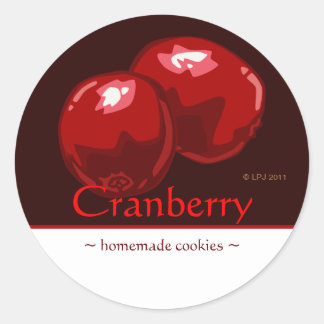 Anpassbare Cranberry-Sticker Runder Aufkleber