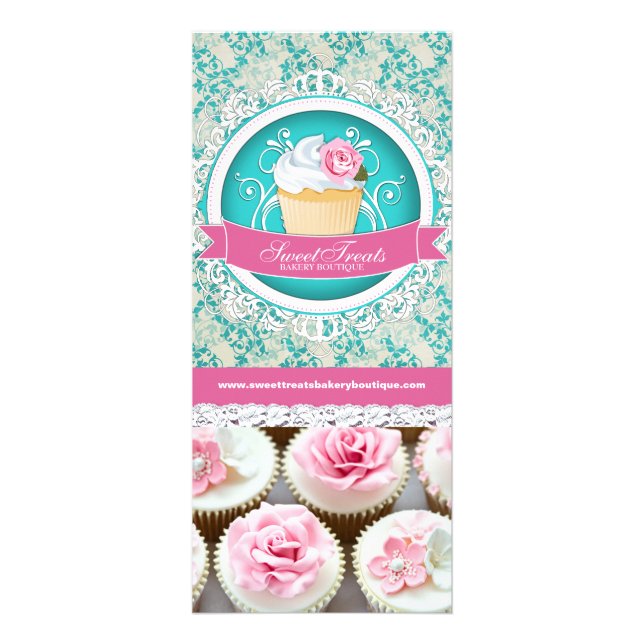 Anpassbare Cupcake Boutique Rack Card Werbekarte (Vorne)