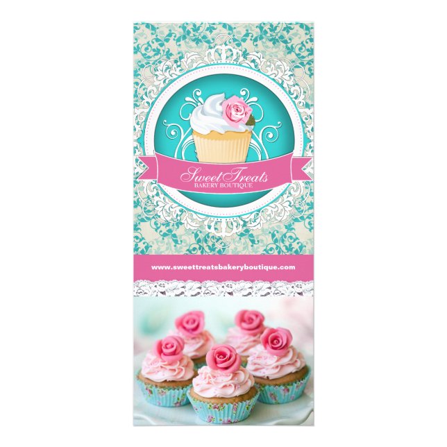 Anpassbare Cupcake Boutique Rack Card Werbekarte (Vorne)