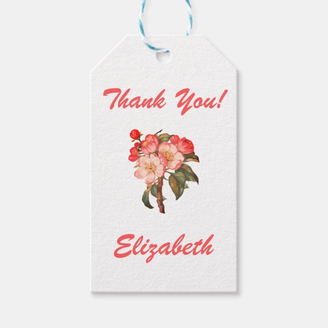 Anpassbare Dankesmarken Geschenkanhänger (Vorderseite)