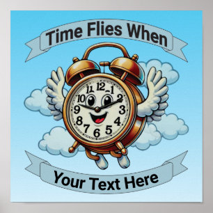 Anpassbare "Die Zeit vergeht wie im Flug" Fliegeru Poster