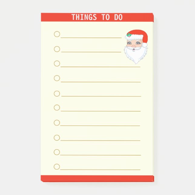 Anpassbare Dinge zu tun & Weihnachtsmann Post-it Klebezettel (Vorderseite)