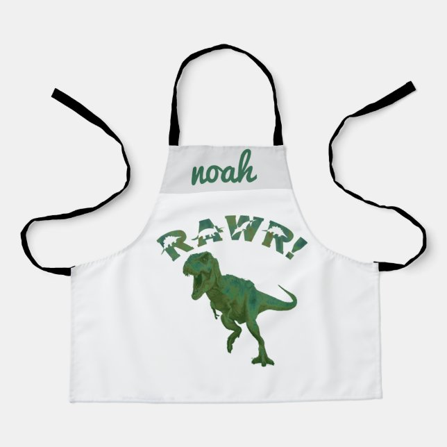 Anpassbare Dinosaurier Jugend-Koch Personalisierte Schürze (Vorderseite)