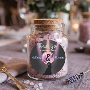 Anpassbare Disco-Hochzeit Runder Aufkleber