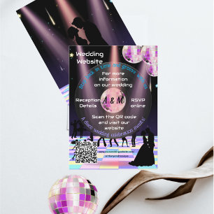 Anpassbare Disco-Hochzeits-Website-Karte Begleitkarte