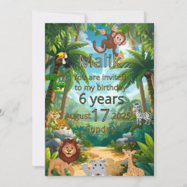 Anpassbare DschungelParty Einladung