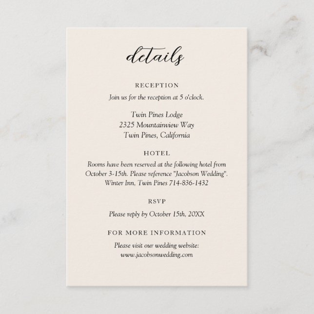 Anpassbare Dusty-Rose Begleitkarte (Vorderseite)