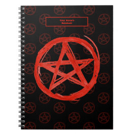 Anpassbare Edgy Red Scratchy Pentagram Notizblock