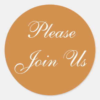 Anpassbare Einladung Bronze Runder Aufkleber