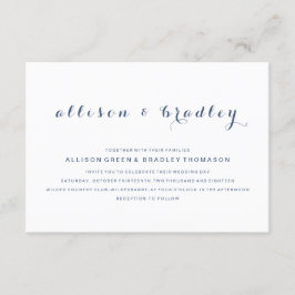 Anpassbare Einladung für Dusty Navy zur Hochzeit