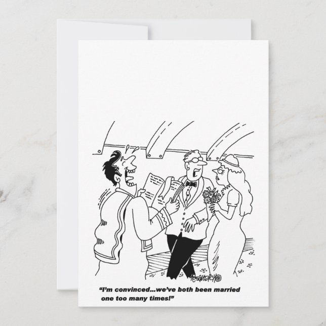 Anpassbare Einladungen für Hochzeiten von Cartoon (Vorderseite)