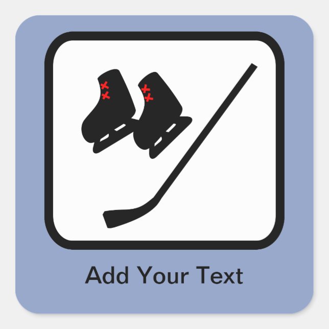 Anpassbare Eishockey-Logos Quadratischer Aufkleber (Vorderseite)