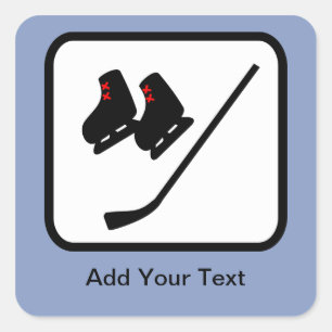 Anpassbare Eishockey-Logos Quadratischer Aufkleber