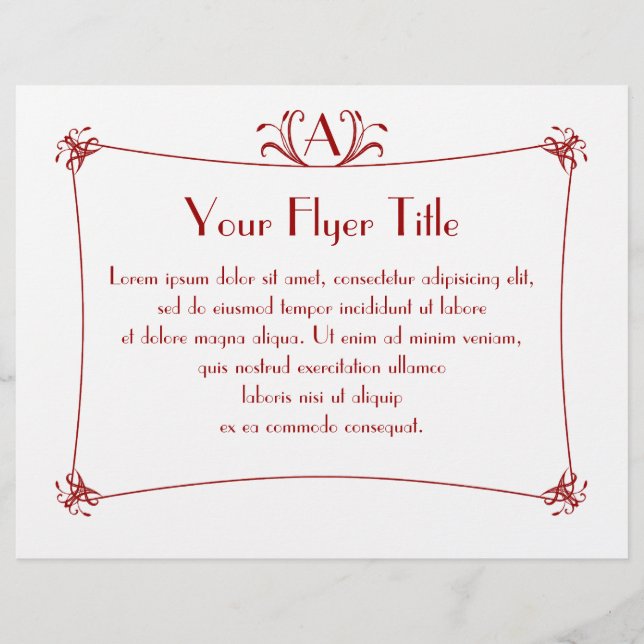 Anpassbare Elegangrenze mit Monogramm Flyer (Vorne)