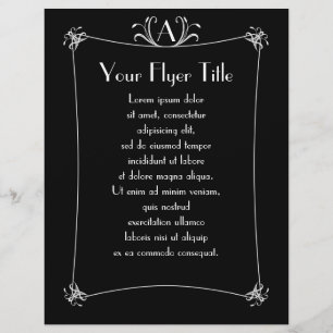 Anpassbare Elegangrenze mit Monogramm Flyer