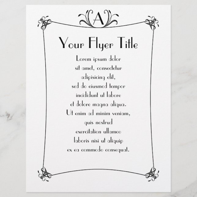 Anpassbare Elegangrenze mit Monogramm Flyer (Vorne)