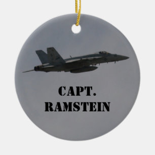 Anpassbare F18-Hornet-Kampfjet im Flug Keramikornament