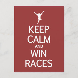 Anpassbare Farbpostkarte behalten Calm & Win Races Postkarte