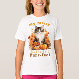 Anpassbare Fehlerkorrektur für die Herbstkatzenkat T-Shirt