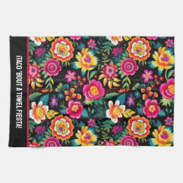 Anpassbare Fiesta Floral Extravaganza Geschirrtuch