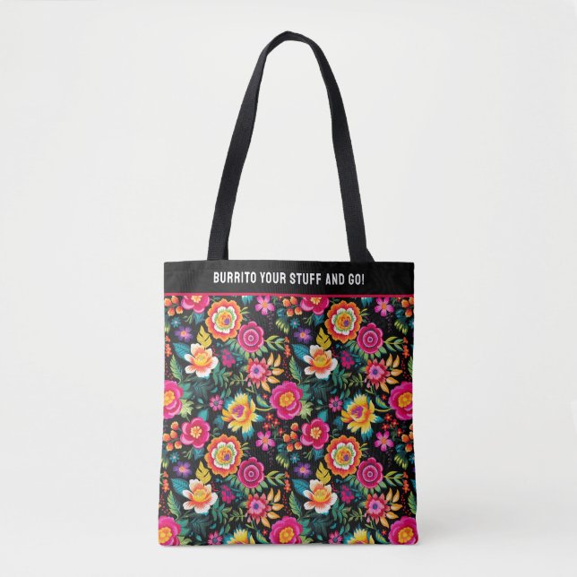 Anpassbare Fiesta Floral Extravaganza Tasche (Vorderseite)