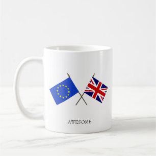 Anpassbare Flagge Europas & Flagge des Vereinigten Kaffeetasse
