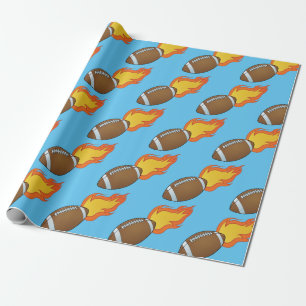 Anpassbare flammende Fußballer Geschenkpapier