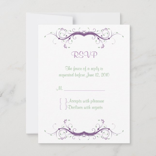 Anpassbare florale RSVP-Karte RSVP Karte (Vorderseite)