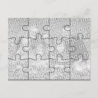 Anpassbare Foto "Mock" Puzzle Post Card Postkarte
