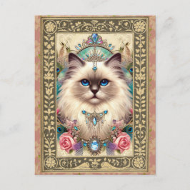 Anpassbare Foto Post Card Ragdoll Cat Vintag Postkarte
