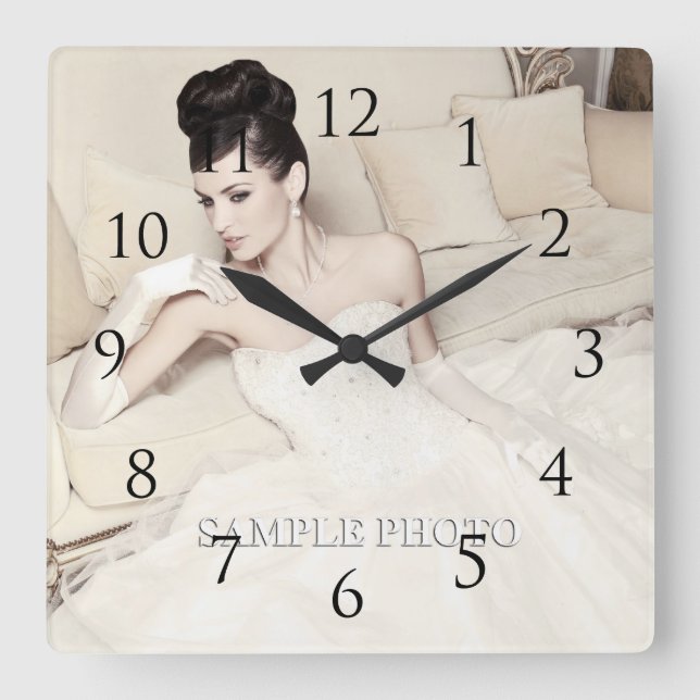 Anpassbare Foto-Wall-Uhr Quadratische Wanduhr (Vorderseite)