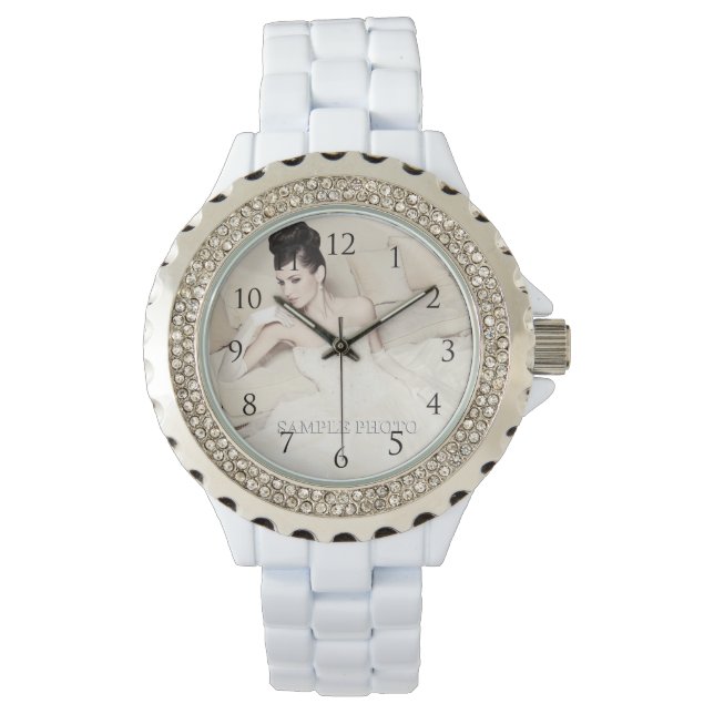 Anpassbare Foto Watch_with number Armbanduhr (Vorderseite)