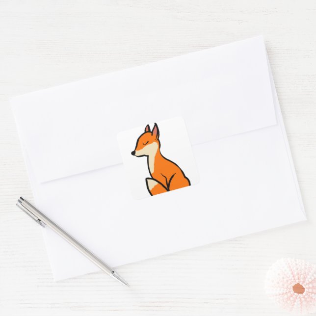Anpassbare Fox-Aufkleber Quadratischer Aufkleber (Umschlag)