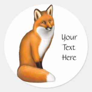 Anpassbare, freundliche Red Fox-Aufkleber Runder Aufkleber