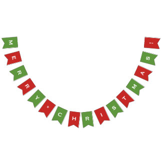 Anpassbare frohe Weihnachten Rot und Grün Banner
