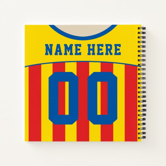 Anpassbare Fußball Fußball-Jersey-Notebook Notizbuch (Rückseite)