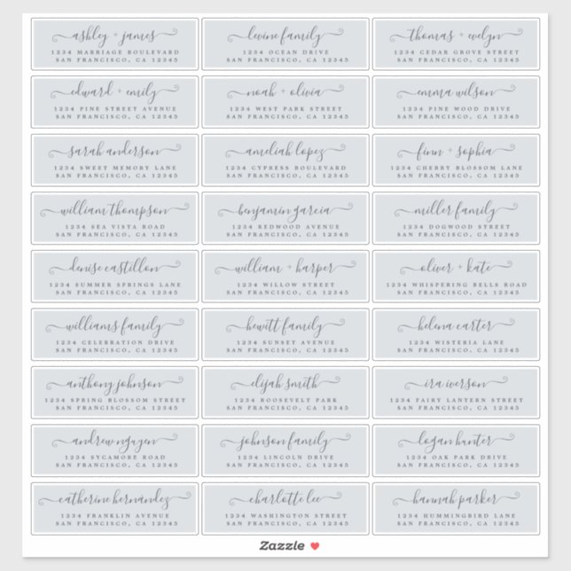 Anpassbare Gästeschriften für Hochzeiten Aufkleber (Blatt)