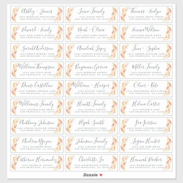 Anpassbare Gästeschriften für Hochzeiten Aufkleber (Blatt)