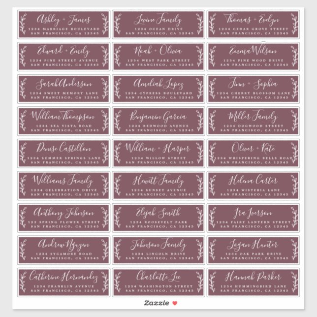 Anpassbare Gästeschriften für Hochzeiten Aufkleber (Blatt)