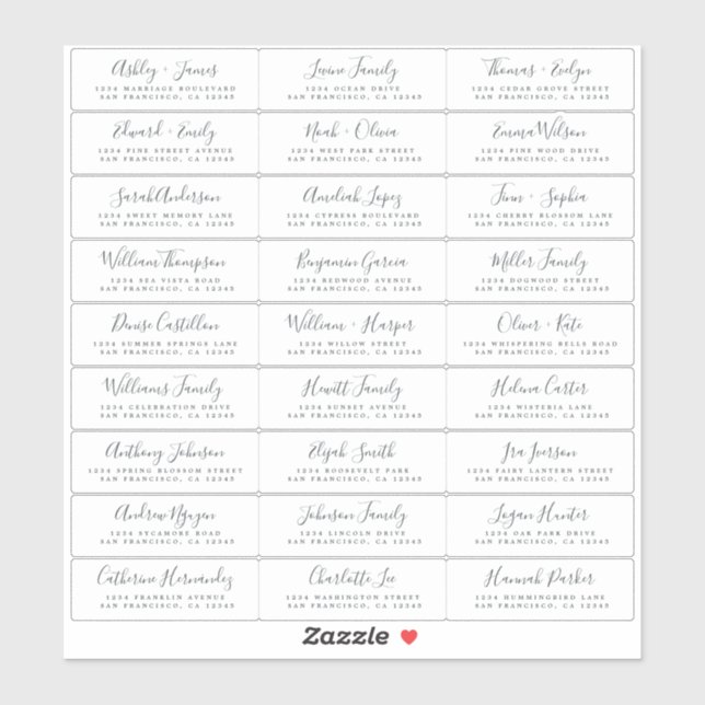 Anpassbare Gästeschriften für Hochzeiten Aufkleber (Blatt)