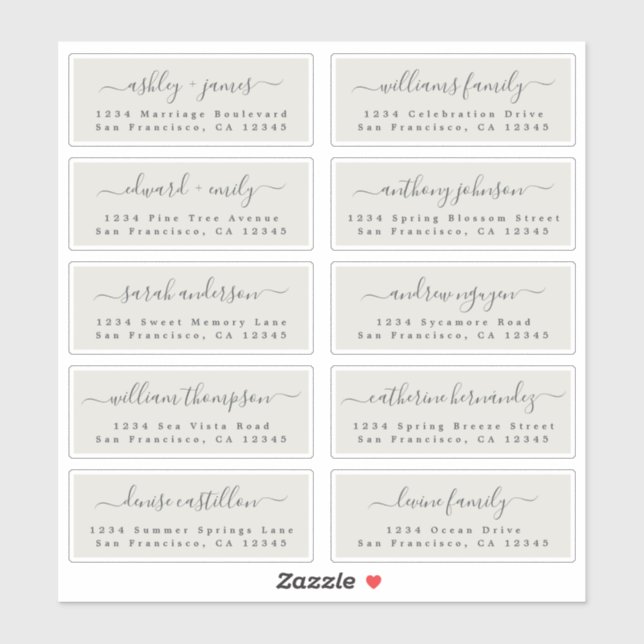 Anpassbare Gästeschriften für Hochzeiten Aufkleber (Blatt)