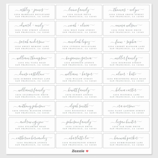 Anpassbare Gästeschriften für Hochzeiten Aufkleber (Blatt)